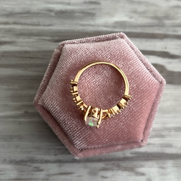 Crystal Crescent Moon Ring - Size 5.5 - Picture 4 of 4